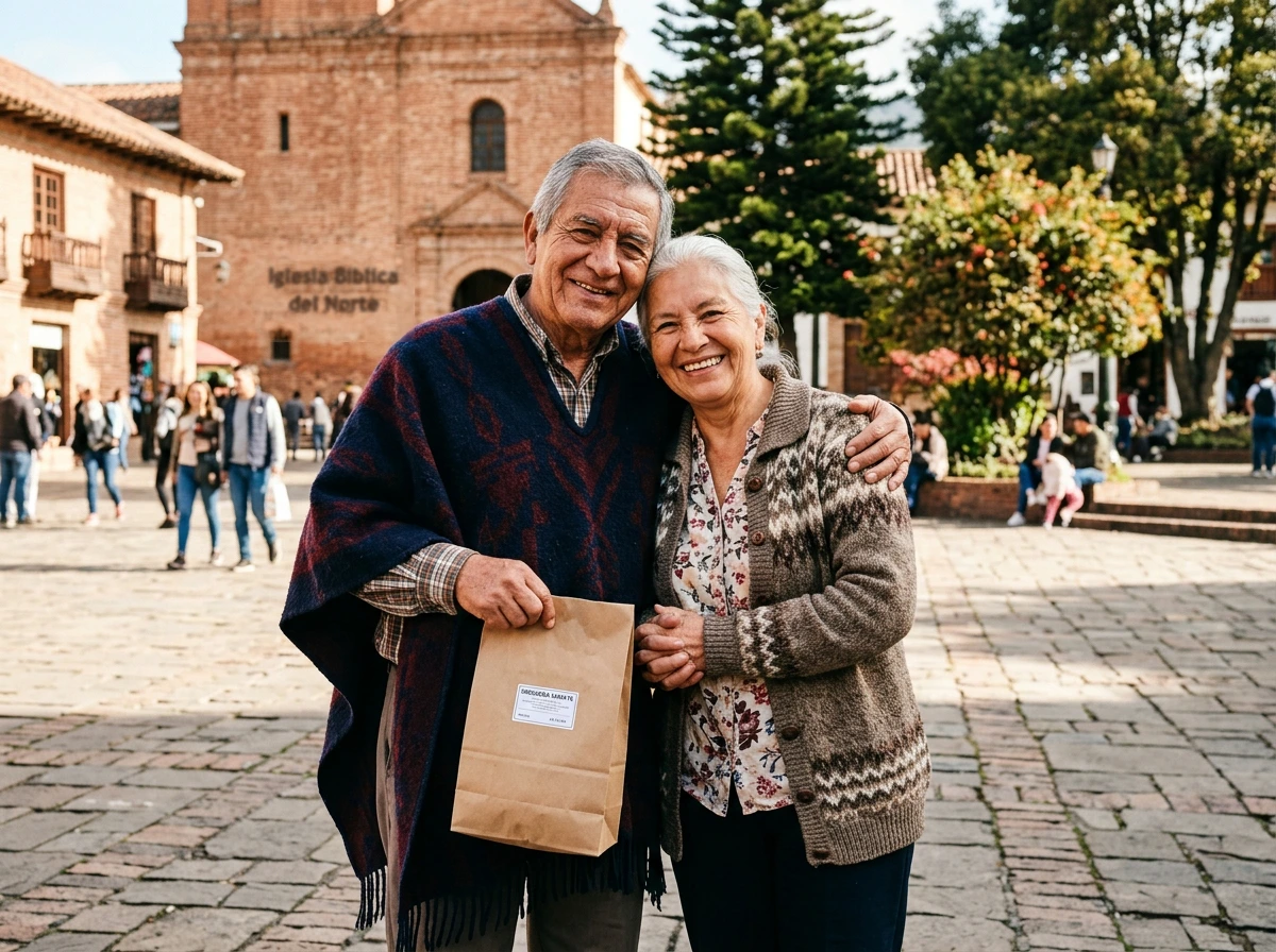 Adultos mayores recibiendo sus medicamentos gratuitos en Bogotá